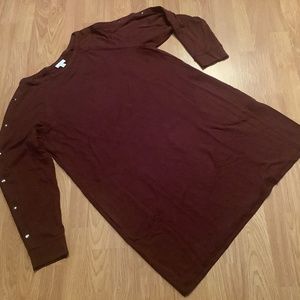 JJill knit dress with raglan snap long sleeves